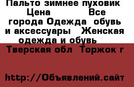 Пальто зимнее пуховик › Цена ­ 2 500 - Все города Одежда, обувь и аксессуары » Женская одежда и обувь   . Тверская обл.,Торжок г.